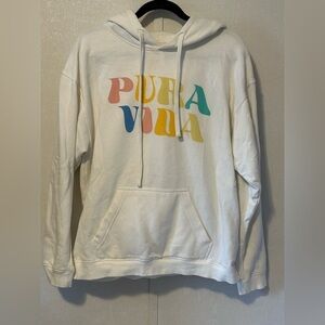 Pura Vida | White Hoodie | Size Large.